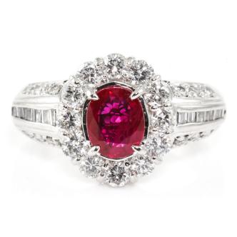 1.21ct Ruby and Diamond Ring
