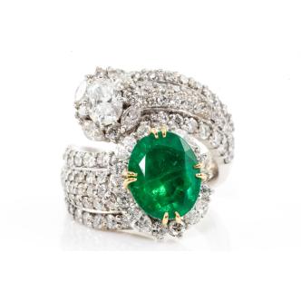 2.65ct Emerald and Diamond Ring