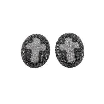 8.40ct Black and White Diamond Earrings