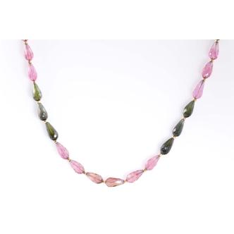 Multi-coloured Tourmaline Bead Necklace