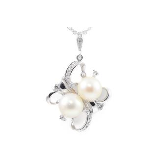 9.4mm and 9.6mm Pearl & Diamond Pendant