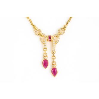 3.45ct Ruby and Diamond Necklace