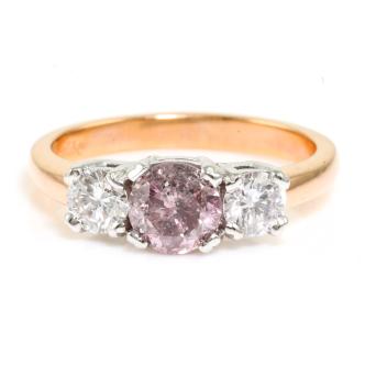 0.88ct Fancy Purple Pink Diamond Ring GIA