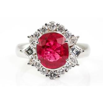 3.60ct Mozambique Ruby and Diamond Ring