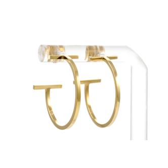 Tiffany & Co T Hoop Earrings 18k Gold