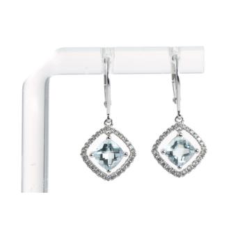 1.70ct Aquamarine and Diamond Earrings