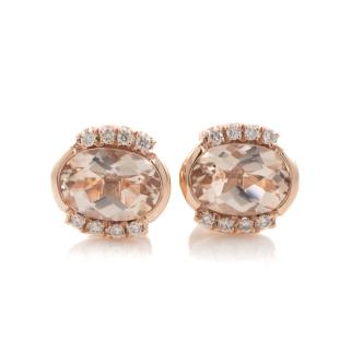 1.36ct Morganite and Diamond Earrings