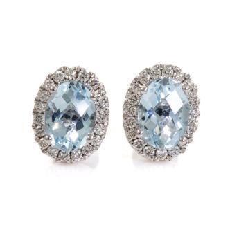 1.20ct Aquamarine and Diamond Earrings