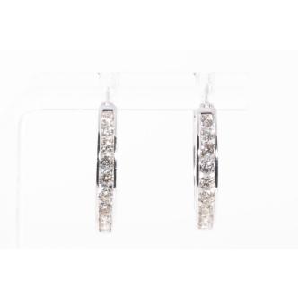 1.02ct Diamond Hoop Earrings