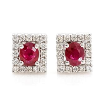 0.58ct Ruby and Diamond Earrings