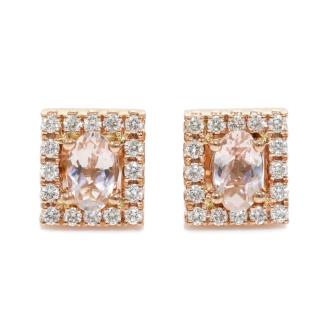 0.45ct Morganite and Diamond Earrings
