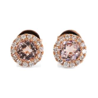 0.55ct Morganite and Diamond Earrings