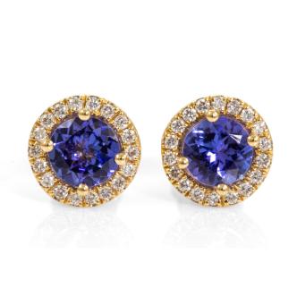 1.12ct Tanzanite and Diamond Earrings