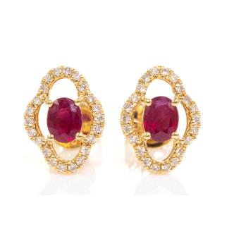 0.65ct Ruby and Diamond Earrings