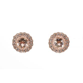 1.01ct Morganite and Diamond Earrings