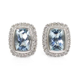 1.60ct Aquamarine and Diamond Earrings