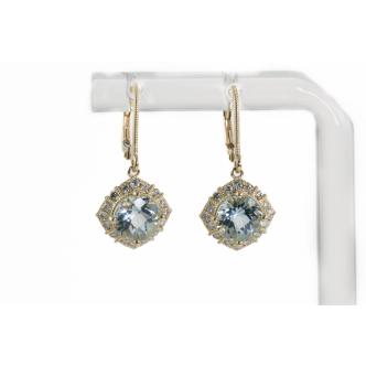 2.39ct Aquamarine and Diamond Earrings