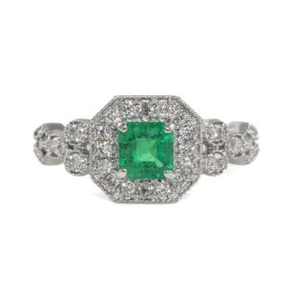 0.37ct Emerald and Diamond Ring