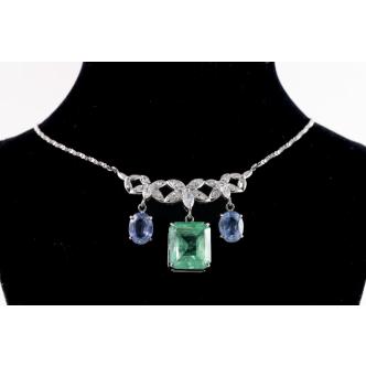 Emerald, Sapphire & Diamond Necklace
