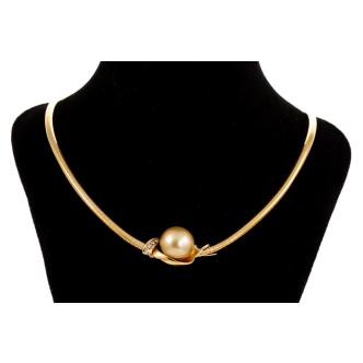 12.2mm Pearl and Diamond Necklace