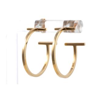 Tiffany & Co T Wire Hoop Gold Earrings