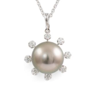 13.5 Tahitian Pearl and Diamond Pendant