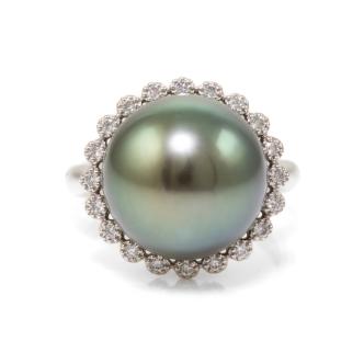 12mmTahitian Pearl and Diamond Ring