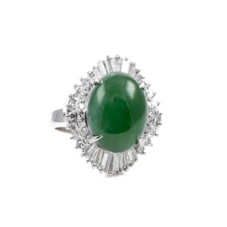12.10ct Jade and Diamond Ring