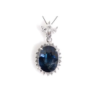 5.74ct Sapphire and Diamond Pendant