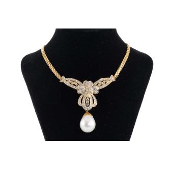 14.2mm South Sea Pearl Diamond Necklace