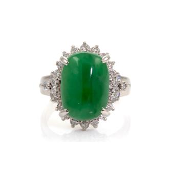 4.00ct Jade and Diamond Ring