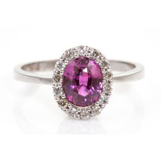 Unheated Ceylon Sapphire & Diamond Ring