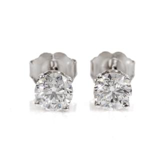 0.92ct Diamond Stud Earrings GIA D SI1