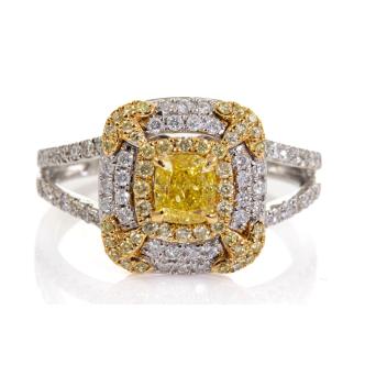 1.30ct Yellow & White Diamond Dress Ring