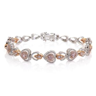 3.76ct Pink & White Diamond Bracelet