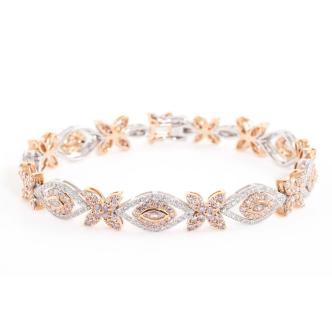 4.86ct Pink & White Diamond Bracelet