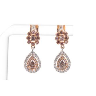1.83ct Pink & White Diamond Earrings