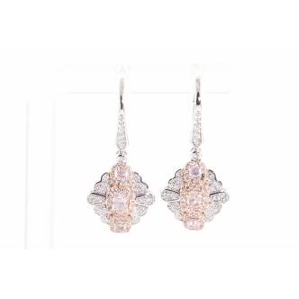 1.40ct Pink & White Diamond Earrings