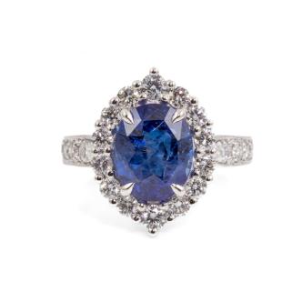 5.23ct Ceylon Sapphire & Diamond Ring