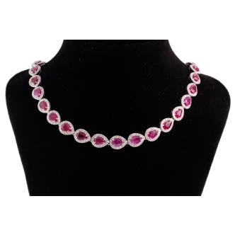 17.35ct Ruby and Diamond Necklace