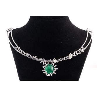 11.11ct Emerald and Diamond Necklace
