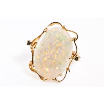 8.90ct Solid White Opal Ring