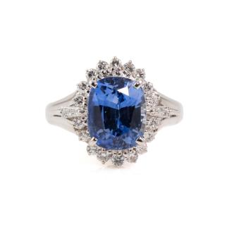 4.25ct Sapphire and Diamond Ring GIA