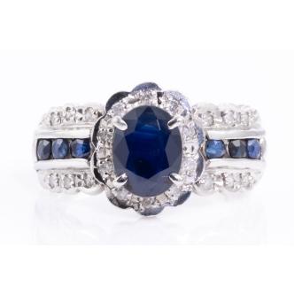 2.06ct Sapphire and Diamond Ring