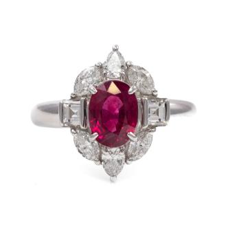 2.01ct Burmese Ruby and Diamond Ring