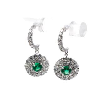 0.41ct Emerald and Diamond Earrings