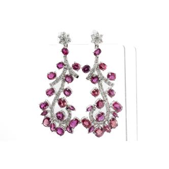 10.43ct Ruby and Diamond Earrings
