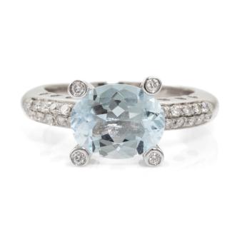 2.17ct Aquamarine and Diamond Ring