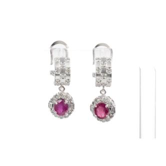 1.62ct Ruby and Diamond Earrings