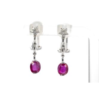 2.11ct Ruby and Diamond Earrings